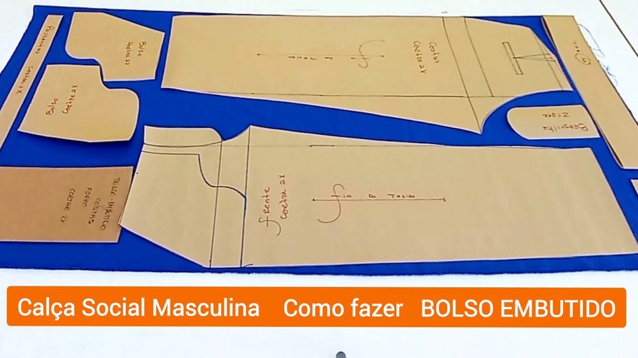 Como fazer Calça Social Masculina #BolsoEmbutido