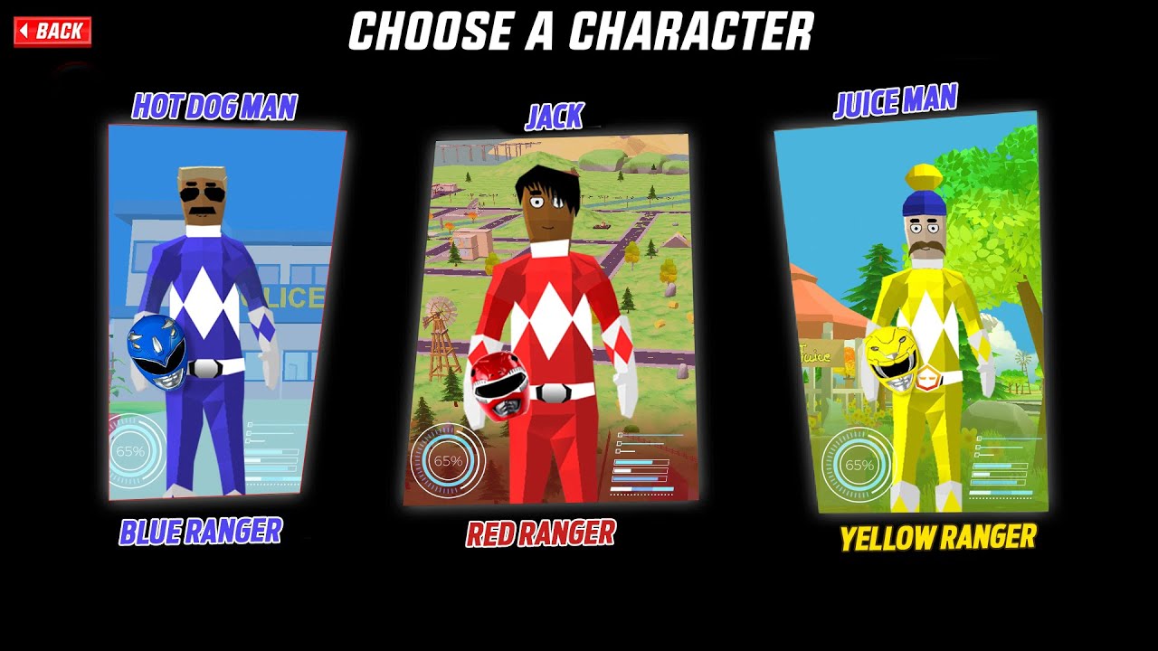 All Dude Power Rangers in Dude Theft Wars