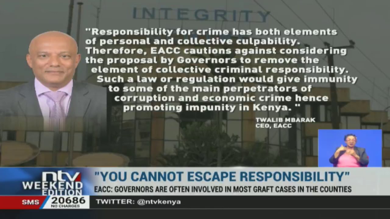EACC opposes governors' proposal for personal criminal culpability in graft