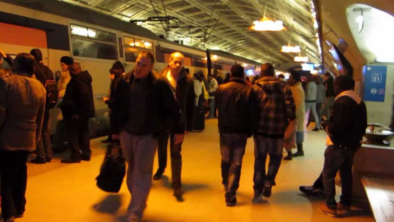 Paris RER Line E Trains At Magenta 6 March 2013