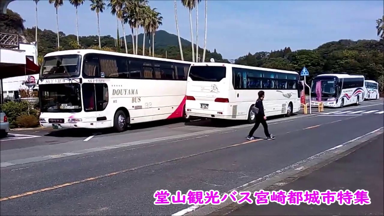 堂山観光バス宮崎都城市 指宿を走る Douyama Sightseeing bus ran in Ibusuki