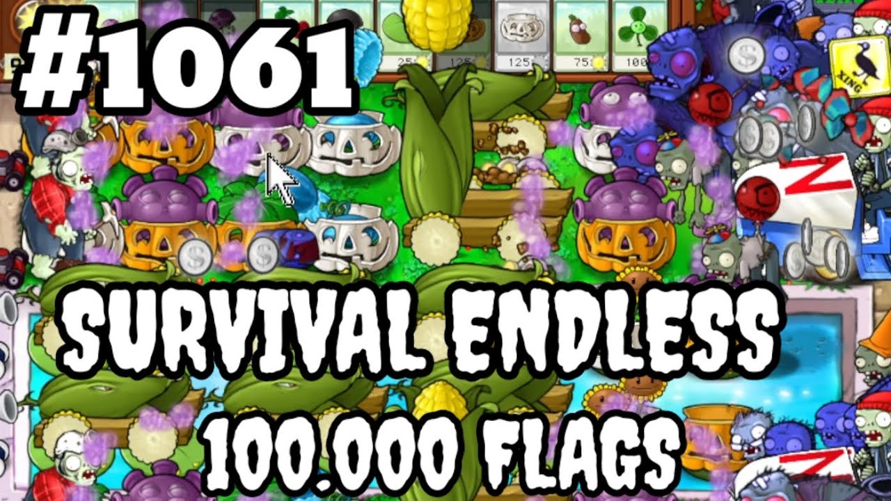 Plants vs Zombies Survival Endless 100000 Flags Part 10601 | 21200 - 21220 Flags