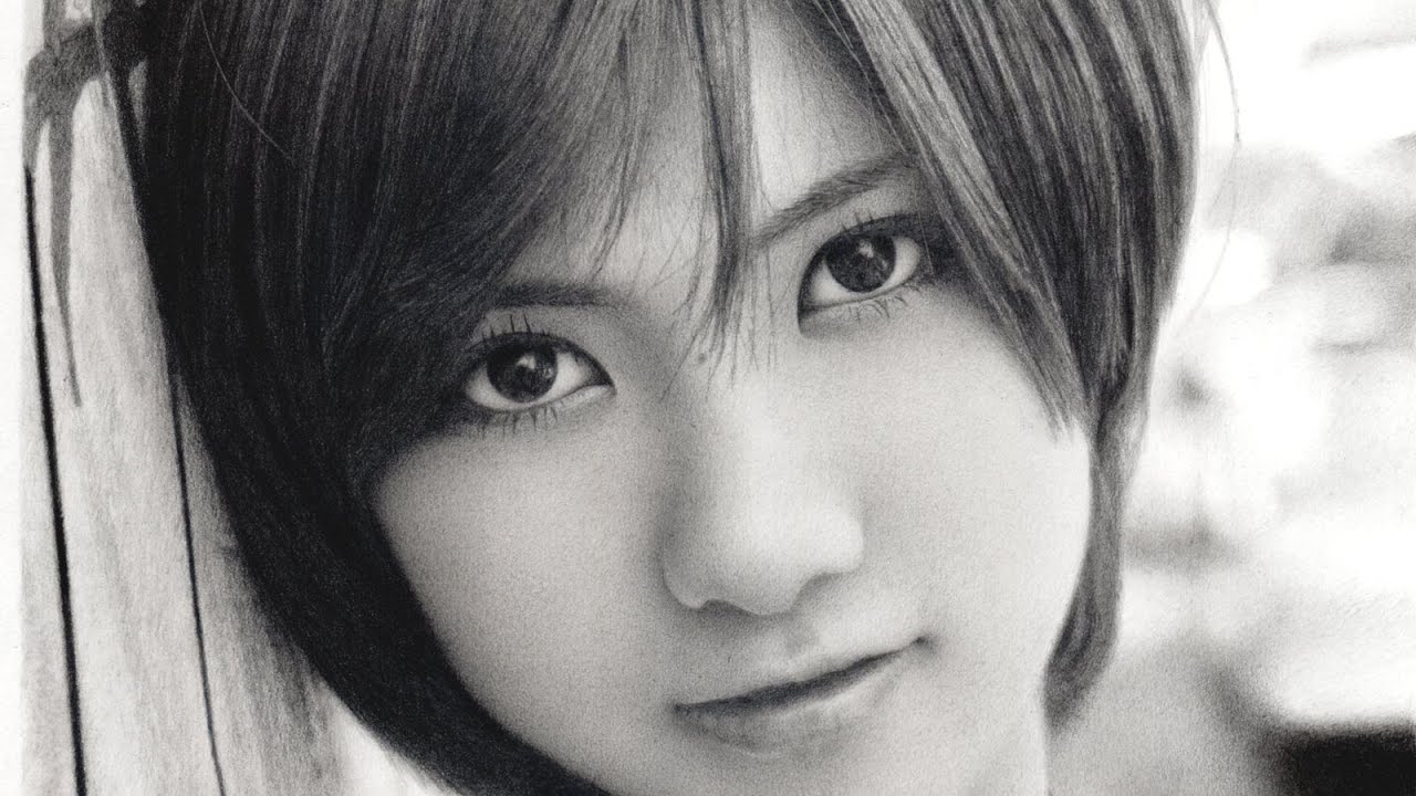 鉛筆画 宮澤佐江 完成までの一部始終 動画 早送り / Pencil drawing/ Sae Miyazawa/ Portrait/ How To Draw