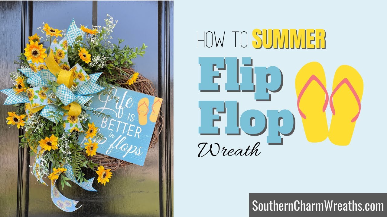 How to Make a Summer Flip Flop Wreath for Front Door