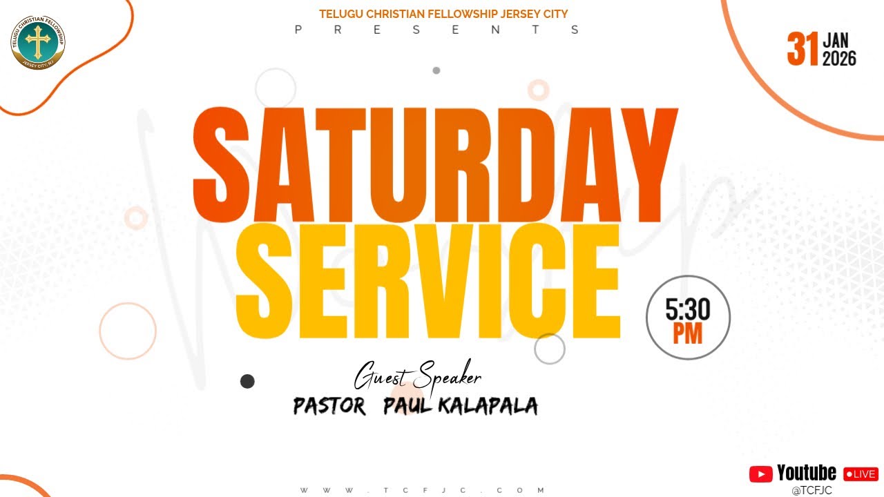 Saturday Worship Service || Jan 31st 2026 || Pastor Paul Kalapala || TCFJC