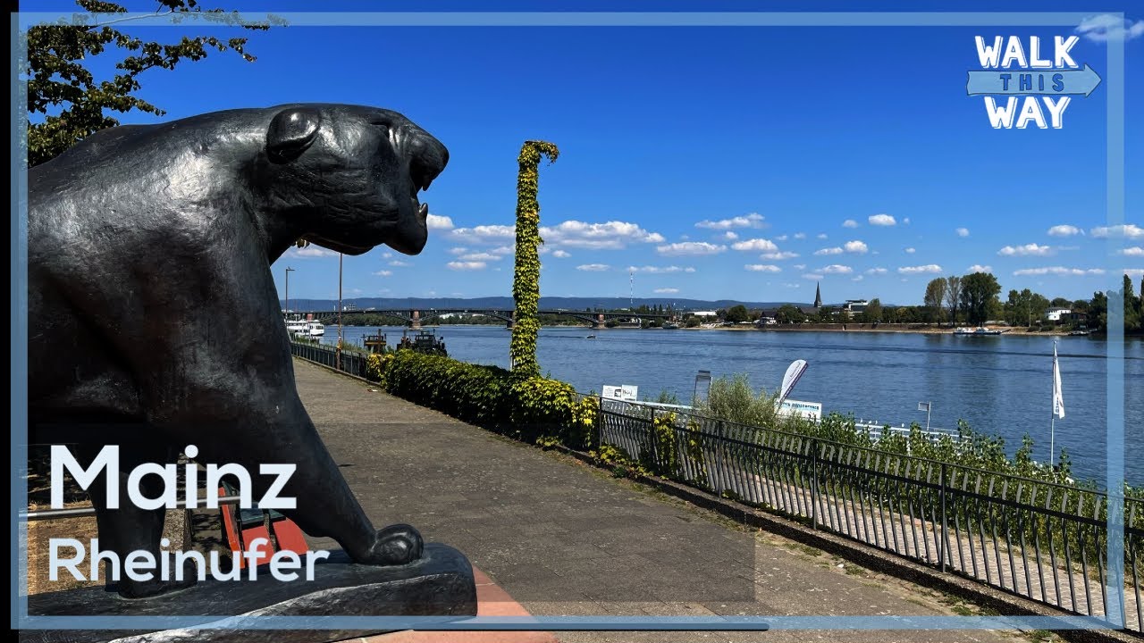 Mainz Rheinufer (August 2022) Walking Tour 4K
