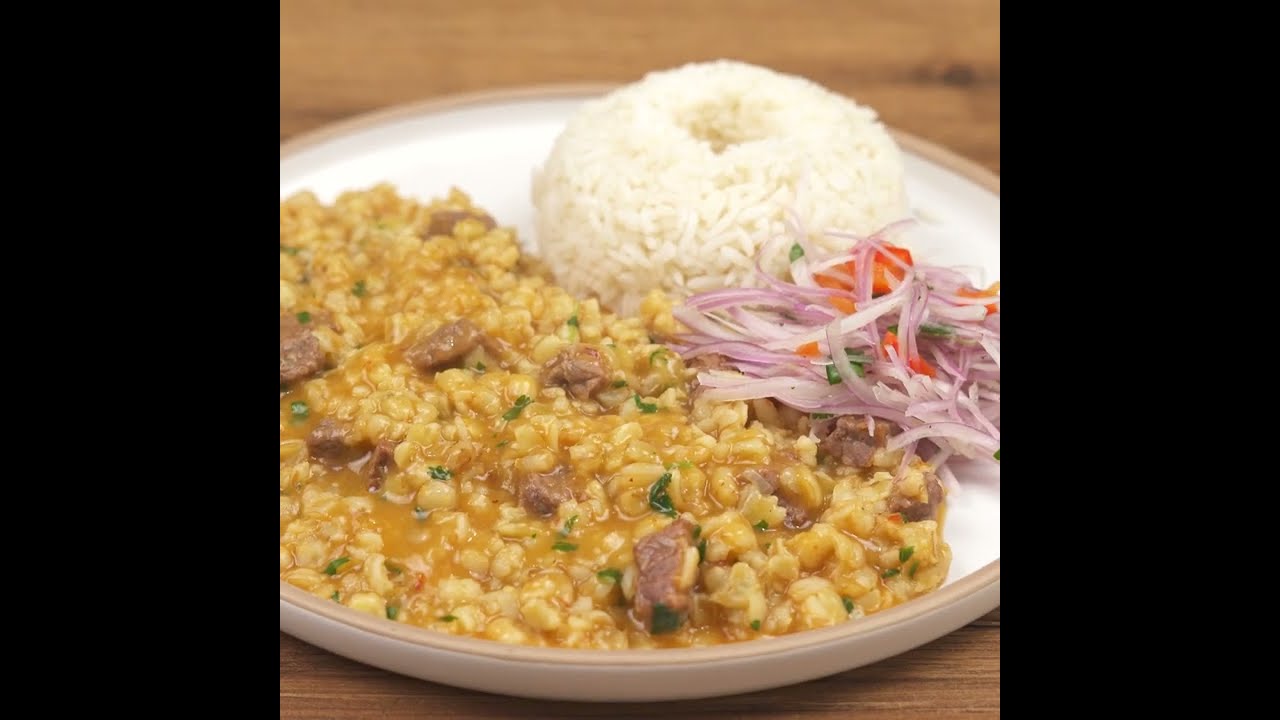 GUISO DE TRIGO CON CARNE | Receta peruana
