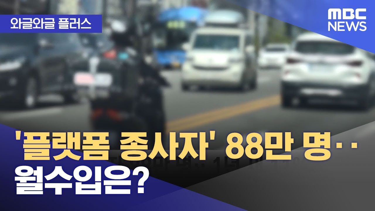 [와글와글 플러스] '플랫폼 종사자' 88만 명‥월수입은? (2024.08.06/뉴스투데이/MBC)