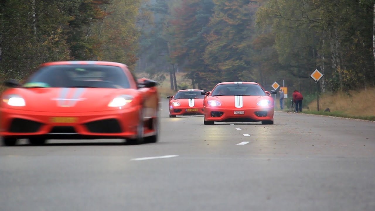 LOUD 4x Ferrari Challenge Stradale + 430 Scuderia + Capristo F430 - Brutal Sounds!