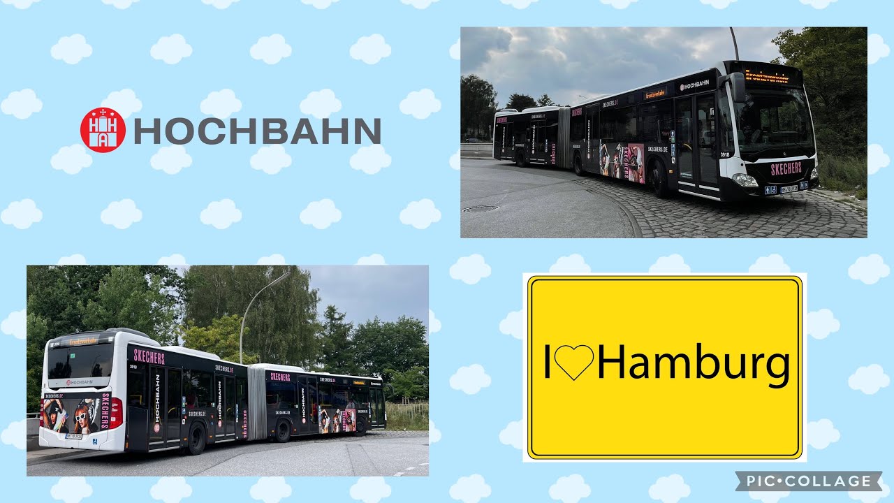 Hamburger Hochbahn Wagen 3918 MB O530G C2 Baujahr 2019 Mitfahrt - Mega Kickdown