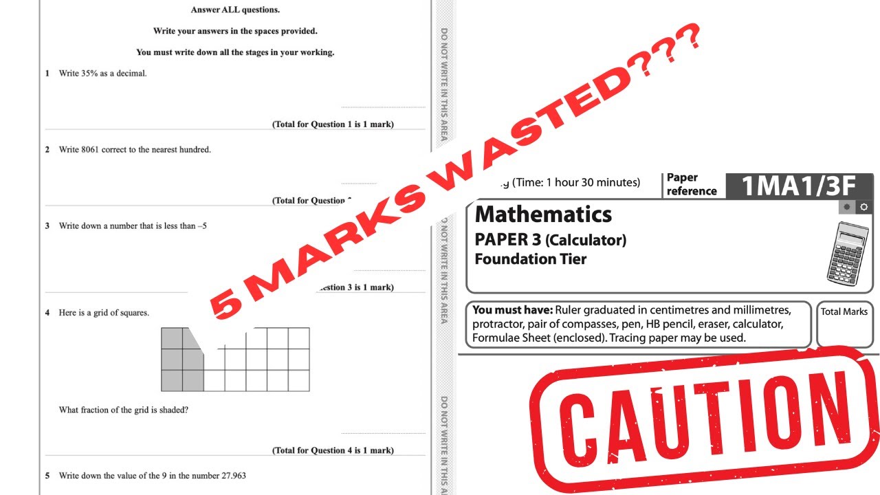 YOU'RE LOSING EASY MARKS!!! 😱 | GCSE Maths Foundation Paper 3 (First 5 Questions)