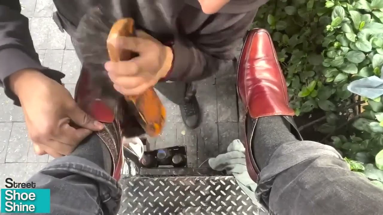 Orange to Brown 🟠 ➡️ 🟤  FIRE Shoe Shine ASMR Mexico #asmr #shoeshine