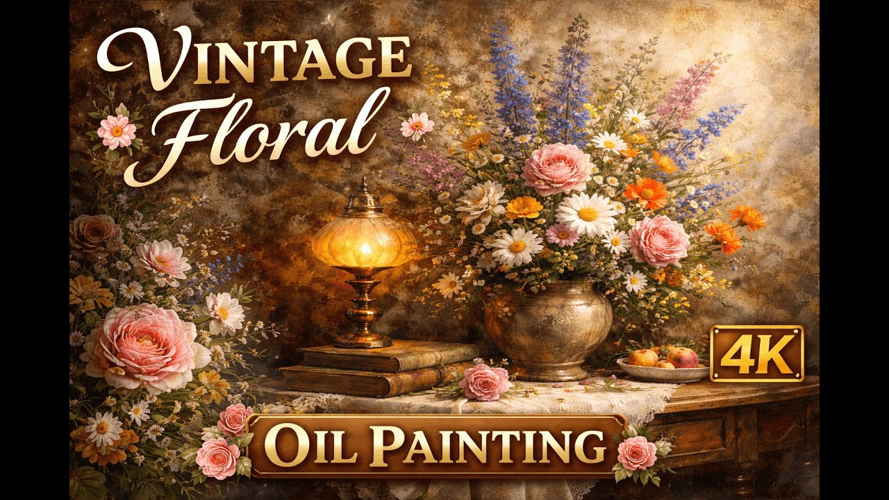 Vintage Floral Free Tv Art Wallpaper Screensaver Home Decor Samsung Oil Painting Wildflower Digital