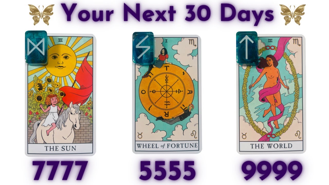 ⭐️Pick-A-Card⭐️ What's Coming in the Next 30 Days? (Runes + Tarot)💜💜