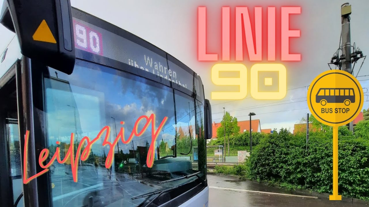 Leipzig city bus line 90 | Paunsdorf Center - Schönefeld | Cabview POV