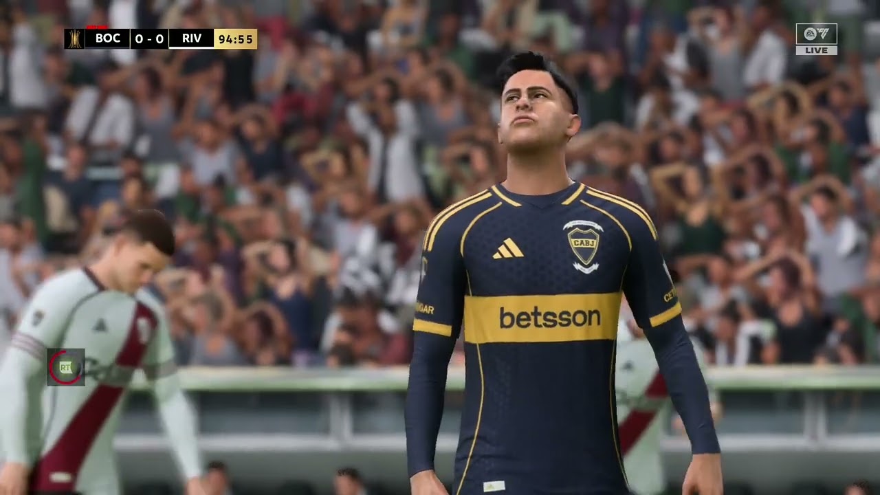 jugando el FIFA 26 de el superclásico