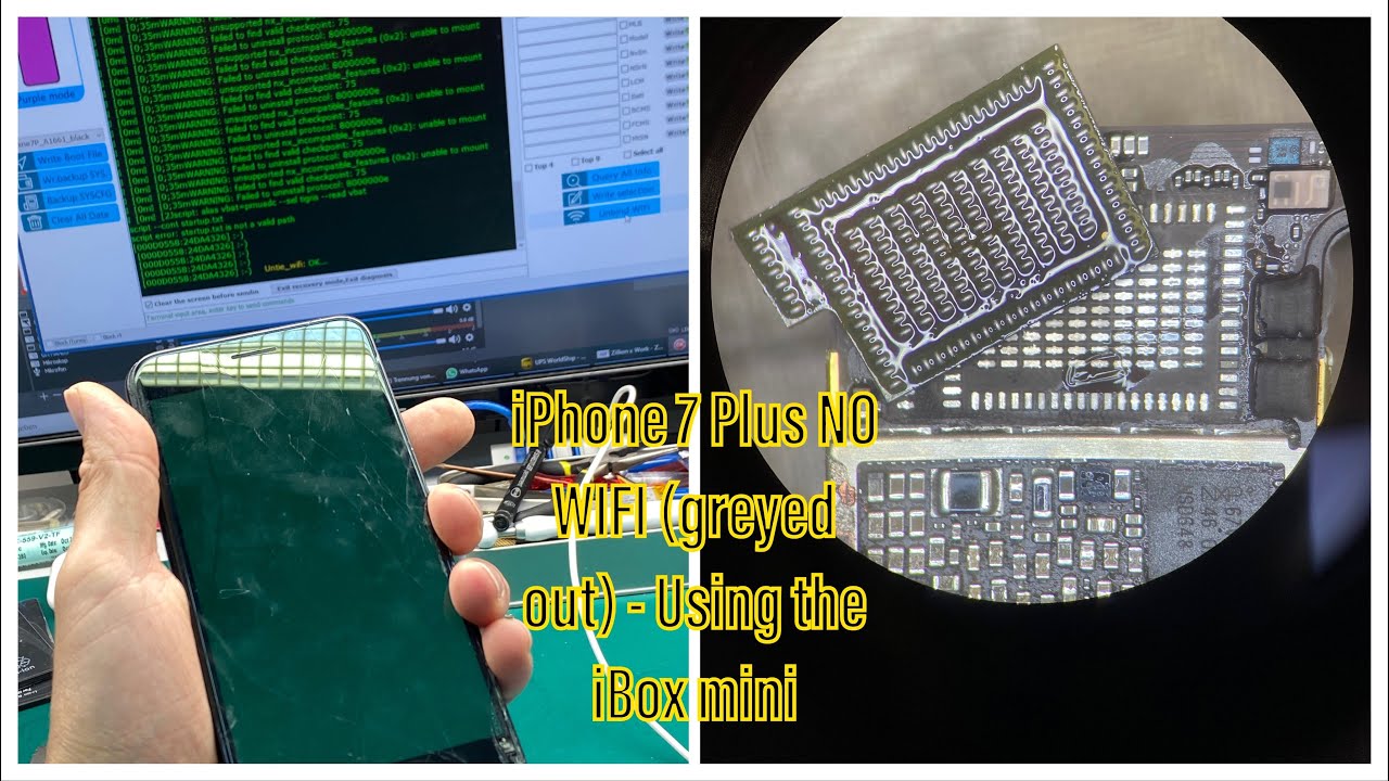 BASIC REPAIRS - iPHONE 7 PLUS NO WIFI - WIFI GREYED OUT - USING THE IBOX MINI - ICC PRO