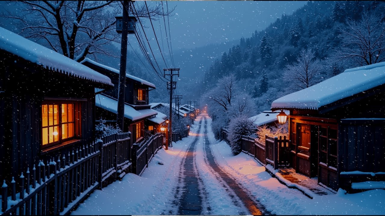 ❄️ Snowy Night Lofi Village | Cozy Winter Beats for Study, Sleep & Relax