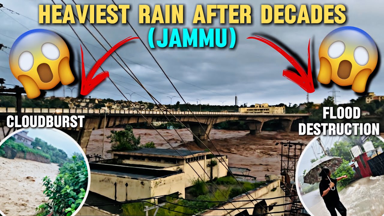 Heaviest rain in jammu after decades😱 | Flood destruction & Cloudburst | Jammu