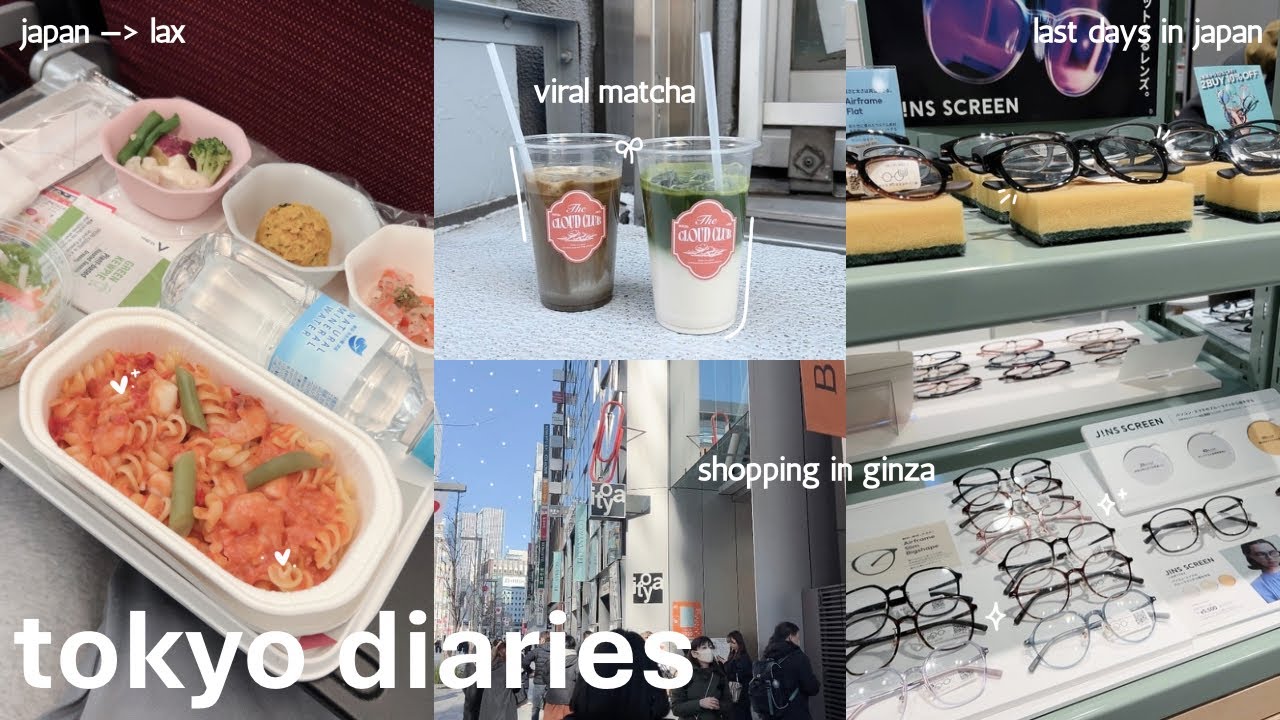 tokyo vlog ༊·˚ last days in japan, cloud club matcha, shopping in ginza, narita to lax