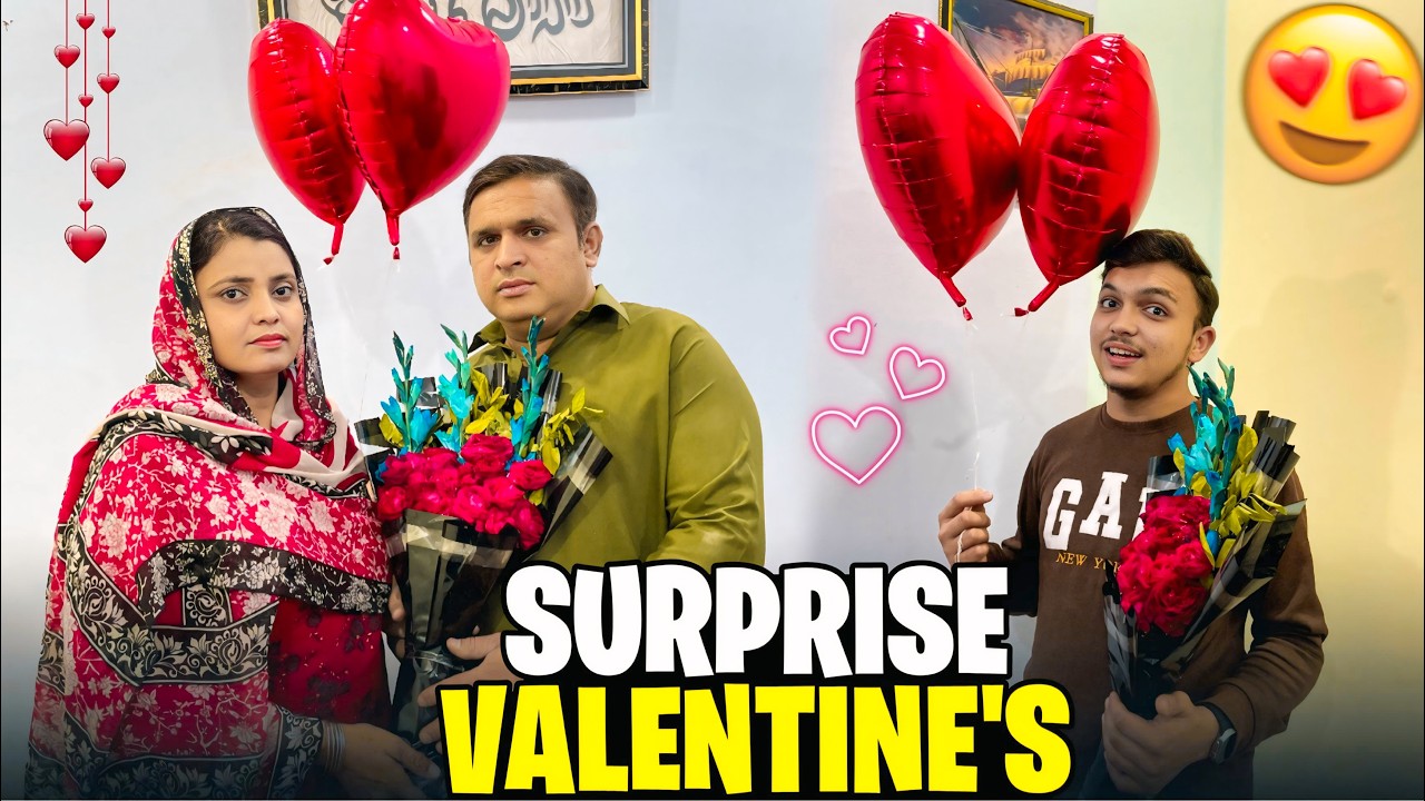 Papa ny mama ko valentines day pr surprise diya😍 Valentine's day💖