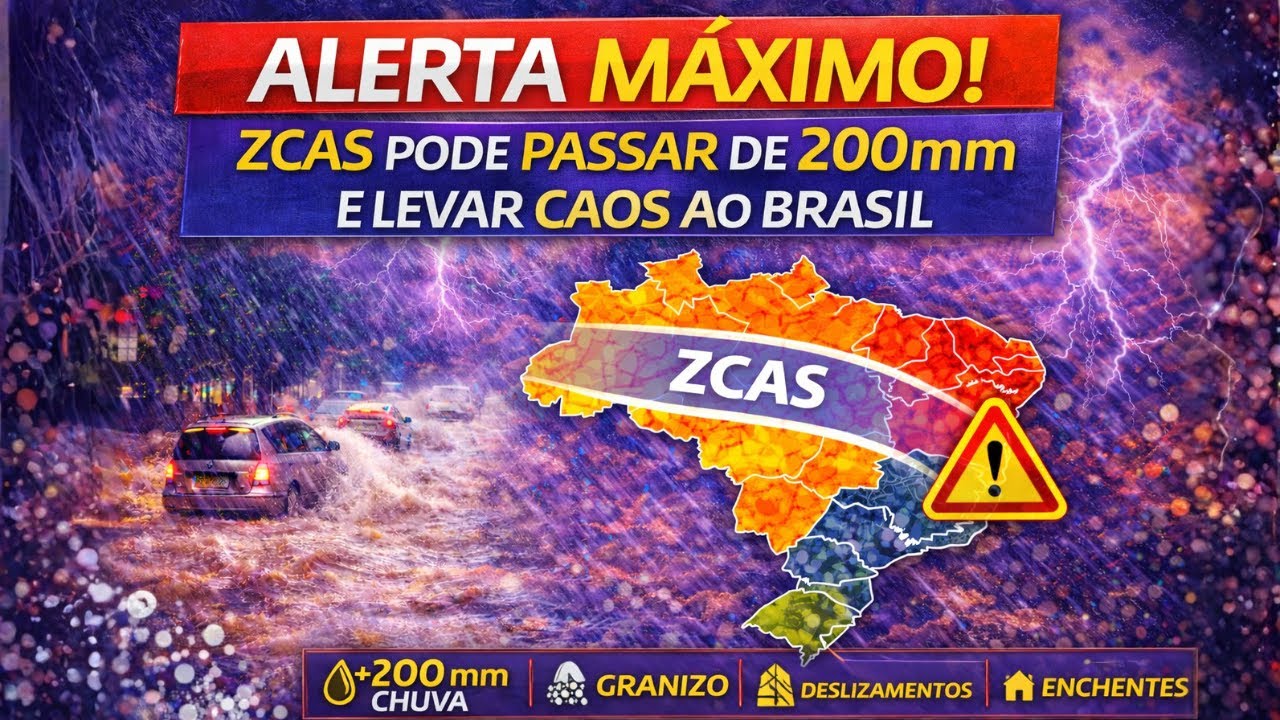 ALERTA MÁXIMO: ZCAS PODE PASSAR DE 200 mm E LEVAR CAOS AO BRASIL