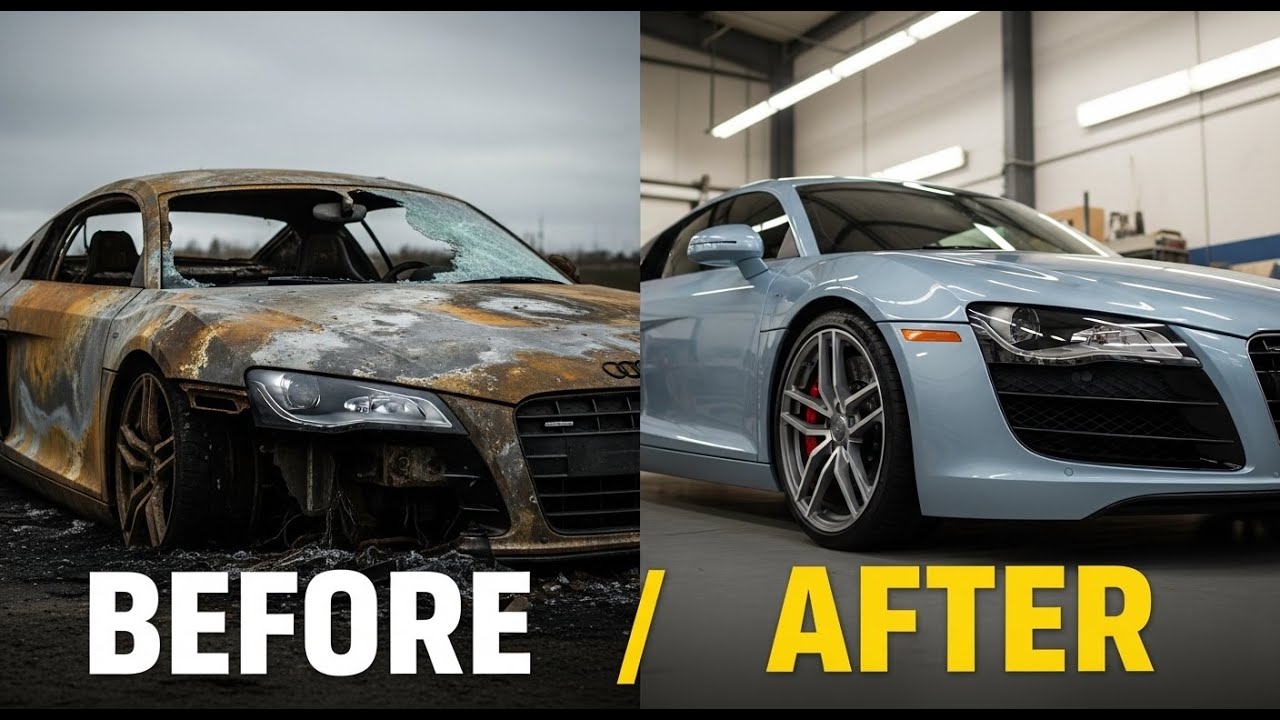 ASMR Car Restoration! Watch 2012 Audi R8 Transform from Burnt to New