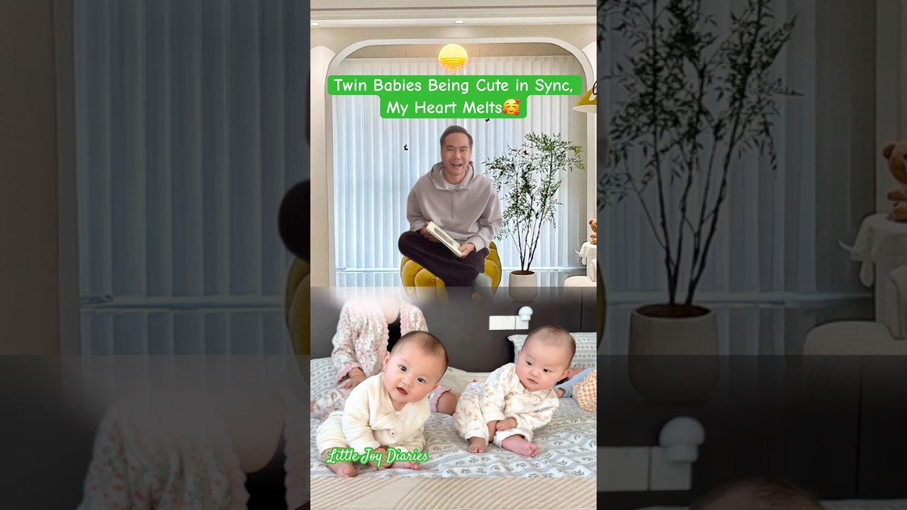 Twin Babies Being Cute in Sync, My Heart Melts🥰#shorts #cutebaby #funnybaby #funny #cute #萌娃