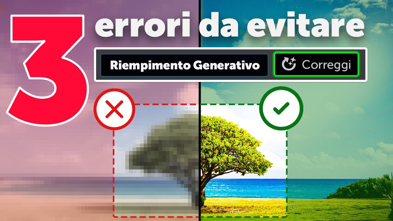 3 ERRORI ❌ da NON FARE con il Riempimento Generativo || Photoshop Tutorial