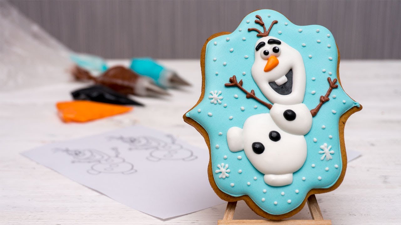 ❄️⛄️Gingerbread Olaf from Frozen I Decorate gingerbread cookies this winter