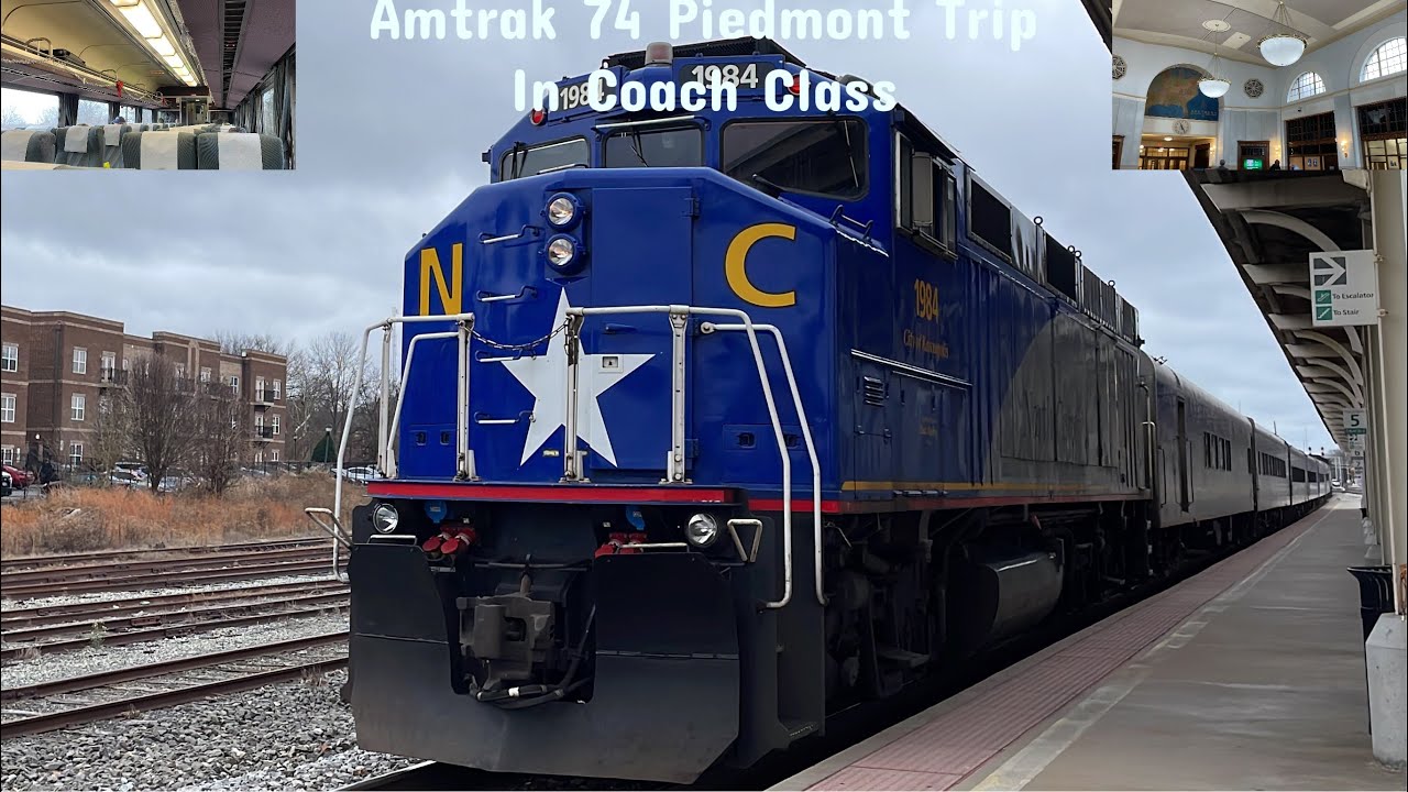 Amtrak 74 Piedmont Coach Class trip from Greensboro, NC-Cary, NC