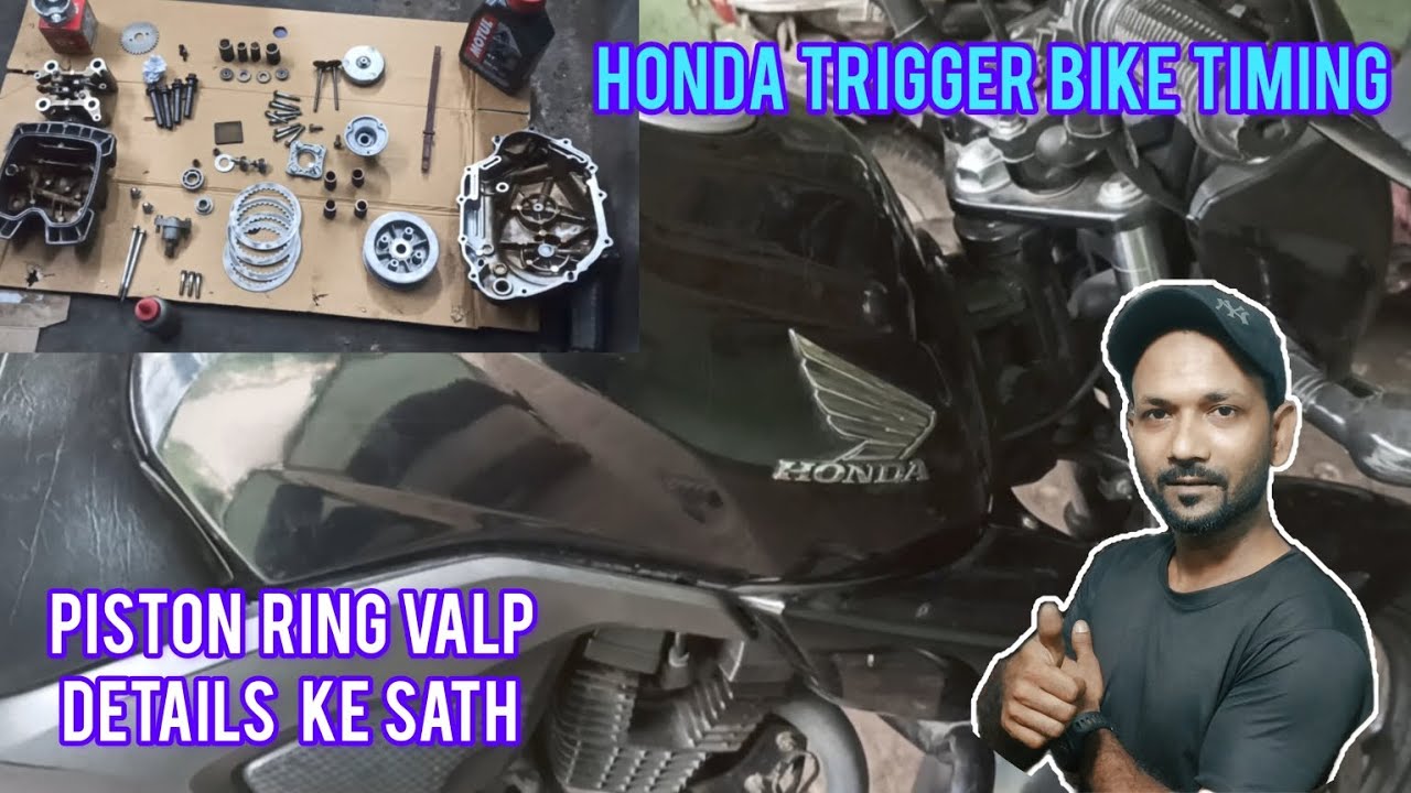 Honda trigger bike timing piston ring valp details ke sath |honda cb trigger engine repair 😱