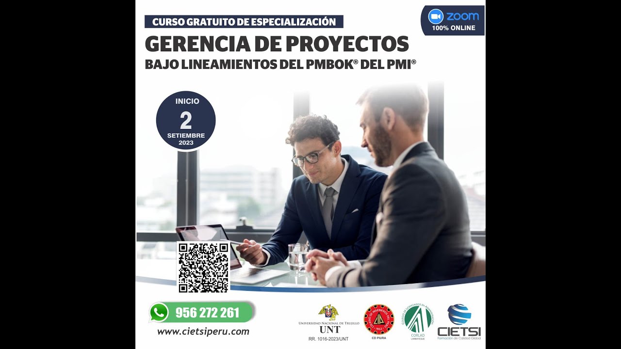 CURSO DE ESPECIALIZACIÓN GERENCIA DE PROYECTOS BAJO LINEAMIENTOS DEL PMBOK DEL PMI - SESIÓN 1