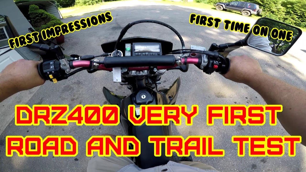 (E1) DRZ400S Road and Trail test, Top speed,  First Ride and impressions, first time ever on one.