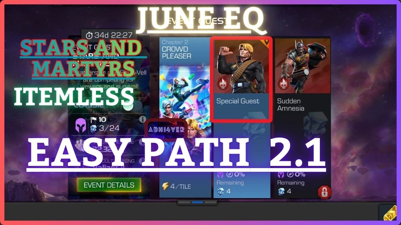 MCOC | EQ 2.1 | Easy Path | June EQ | STAR AND MARTYRS | Itemless |