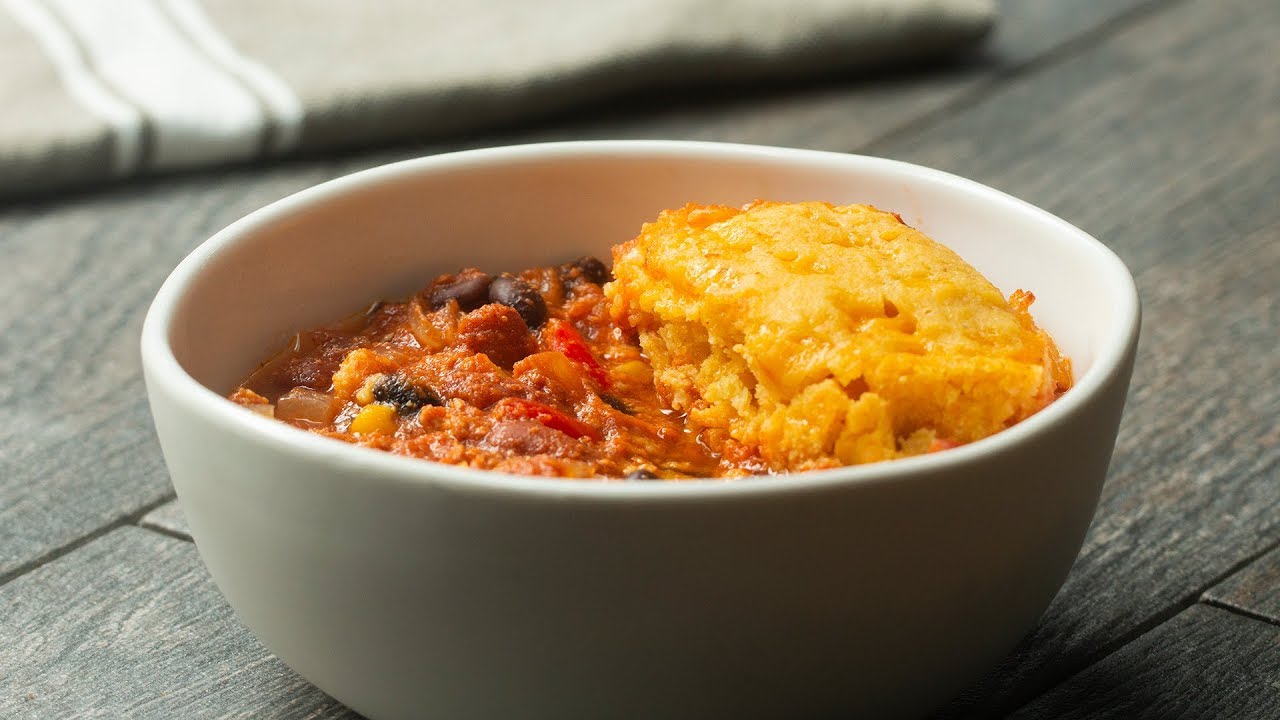 Slow Cooker Turkey Chili with Cornbread Dumplings