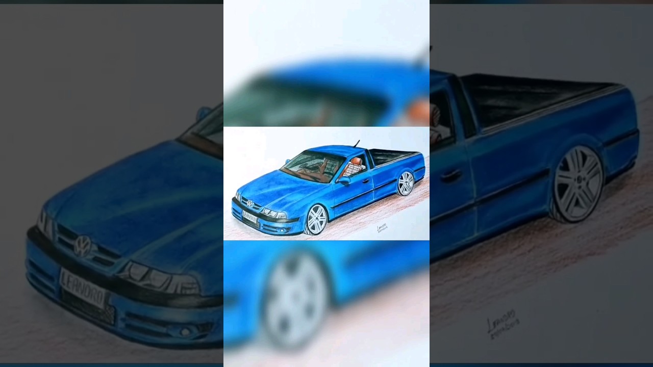 Desenho l&aacute;pis Saveiro G3 drawing in Pencil #desenho #saveirorebaixada #saveirog3 #carros #drawing