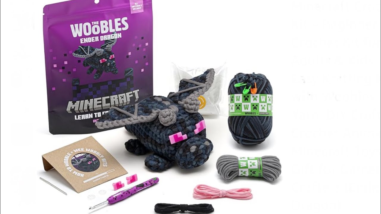 The Woobles Minecraft Crochet Kit &ndash; Beginner Crochet Kit for Adults & Kids, Easy Knitting Kit