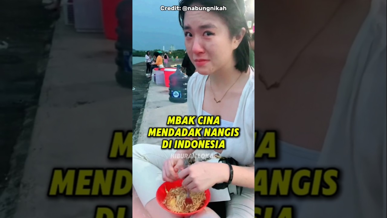 Mbak Cina Mendadak Nangis di Indonesia #reaksibule #bule #shorts