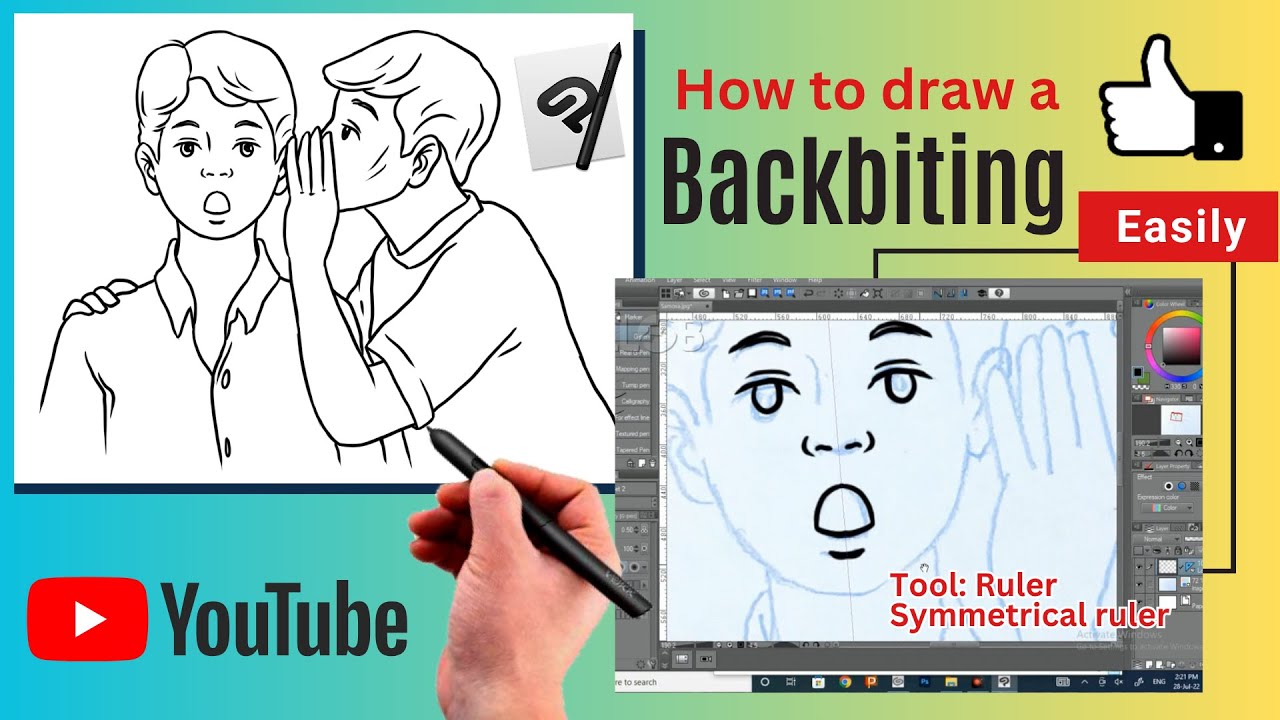 How to draw a Backbiting - Easily | Clip Studio Paint | Yellob