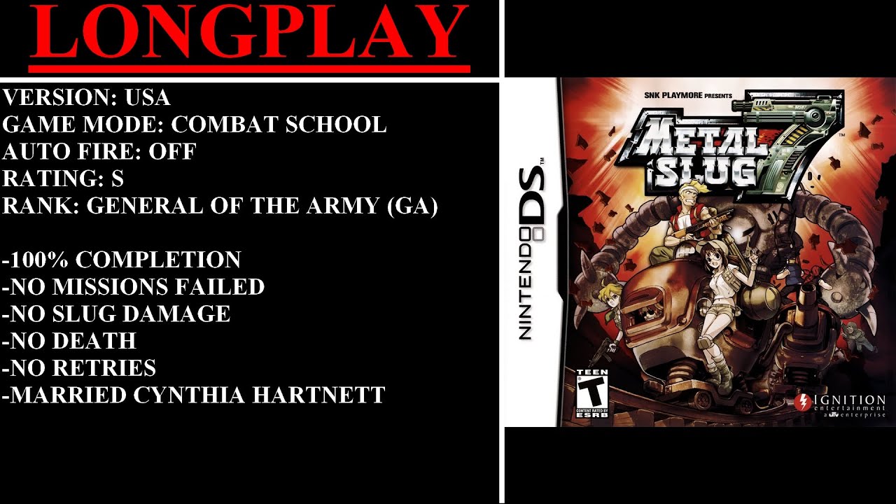 Metal Slug 7 [USA] (Nintendo DS) - (Longplay | Combat School | 100% | S Rating | GA Rank)