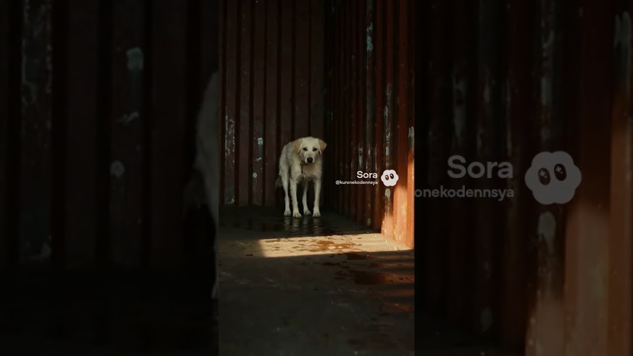 漂流コンテナから犬 Dog found in drifting container 