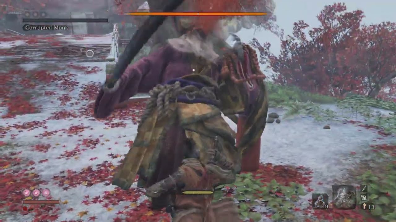 Sekiro: Shadows Die Twice - Corrupted Monk (base vitality, charmless, demon bell, no damage)