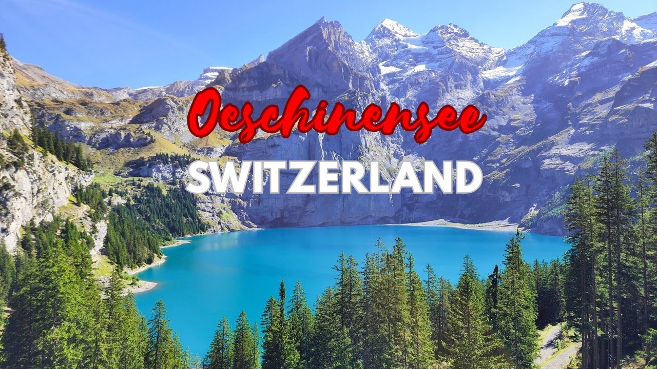 Hiking to Lake Oeschinen in Kandersteg via Heuberg Trail - Switzerland