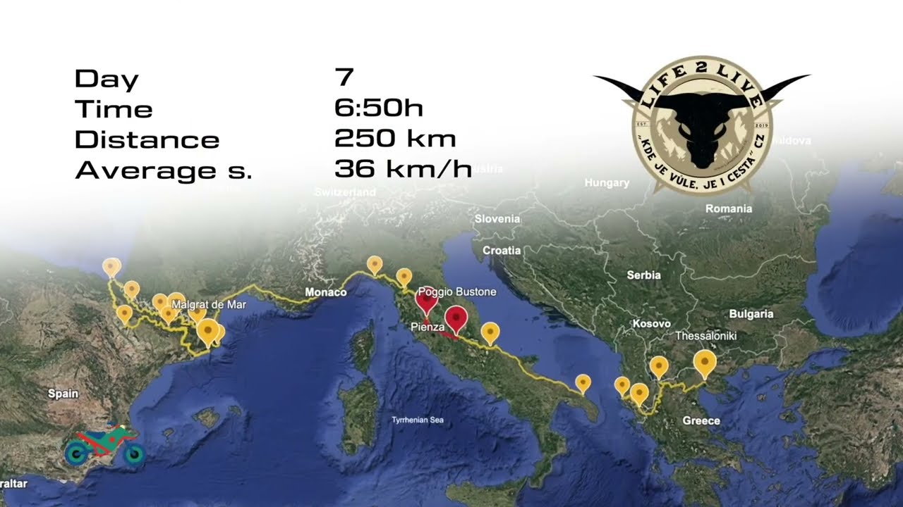 Sám na motorce | 5/12 | Poggio Bustone → Pienza | Italská hrbolatá krajina