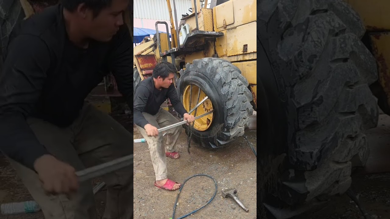 ถอดยางใน16.9-24ยางหล่อดอกแข็งๆ