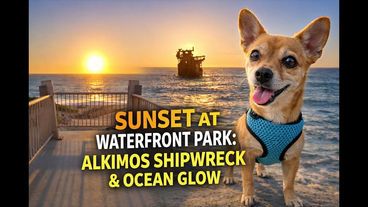 Sunset at Waterfront Park: Alkimos Shipwreck & Ocean Glow. Perth, Australia
