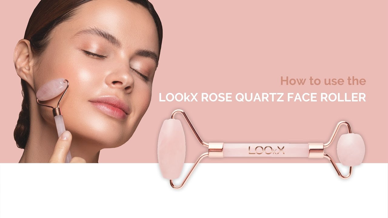 How to use the LOOkX Rose quartz face roller - face massage