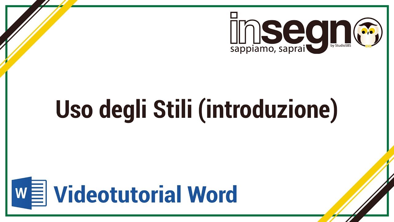 Word lezione 1: uso degli stili (introduzione)