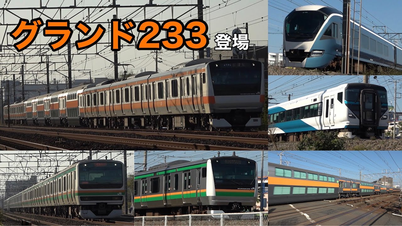 【なにこれ⁉中央グリーン車4重連がすごい！】グランドE233＆東海道線　速度付き高速通過集